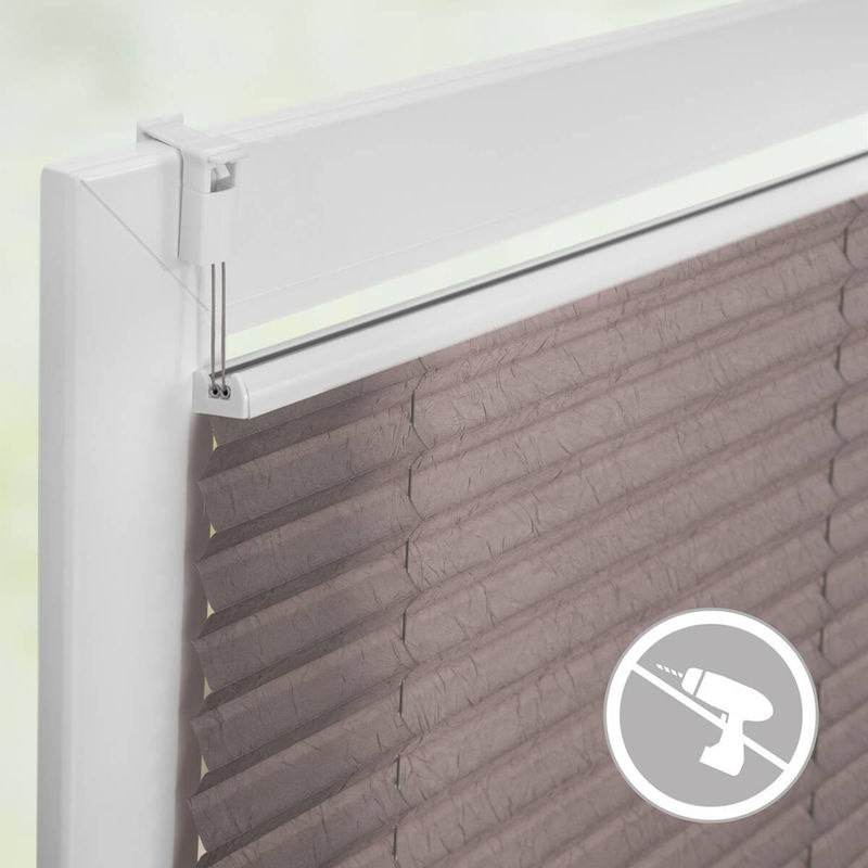 LICHTBLICK Plissee Klemmfix halbtransparent Taupe/Grau B: 55 cm, H: 130 cm - Bild 9