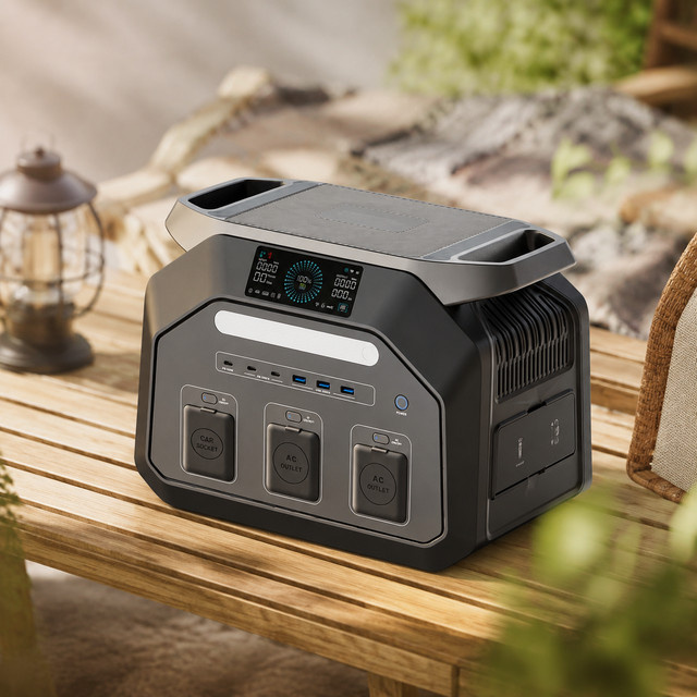 IEE P1800 Tragbare Powerstation mit 1024Wh Kapazität und 1800W Leistung, Solargenerator mit LiFePO4-Batterie und 11 Ausgangsanschlüssen - Bild 1