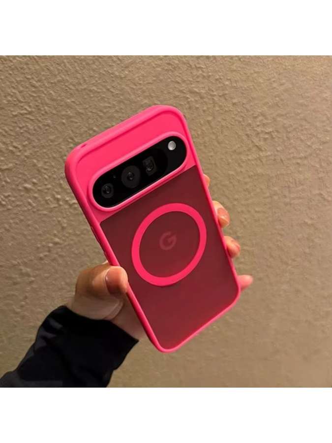 Stoßfeste magnetische Schutzhülle für Google Pixel 10 und 9 Pro XL, mattiert und durchscheinend, in Transparent, Grau oder Pink - Bild 2