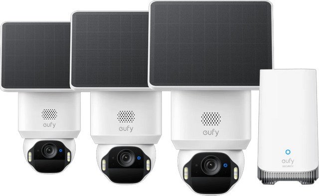 eufy SoloCam E42 3er-Pack mit HomeBase 3, WLAN-Überwachungskameras in Weiß - Bild 1