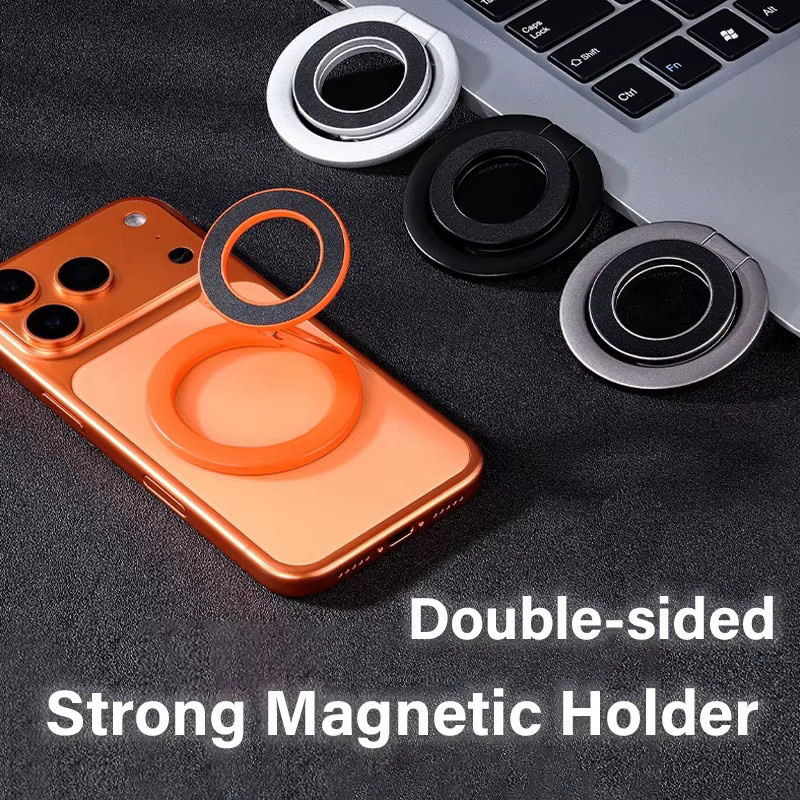 WSSHE MagSafe Magnetständer mit 360 Grad Rotation und Fingerring in Orange für iPhone 17 16 - Bild 1