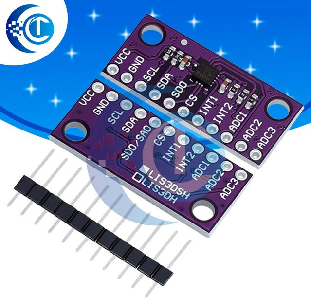 EGBO LIS3DH hochauflösendes dreiachsiges Beschleunigungsmessermodul in Lila für Arduino - Bild 1