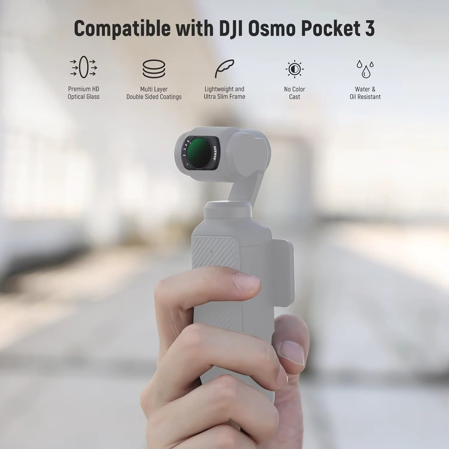 NEEWER Magnetischer variabler ND2-32 Filter als Action-Kamera-Zubehör für DJI Osmo Pocket 3 - Bild 2