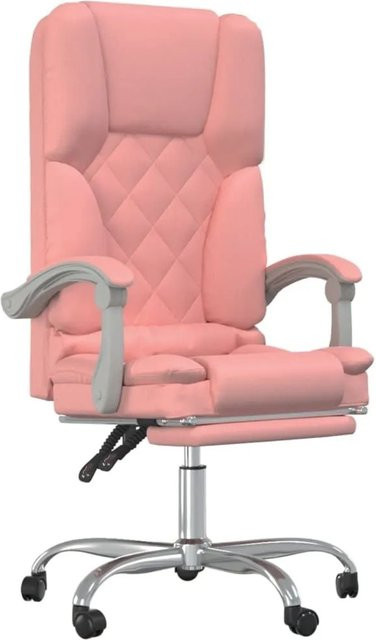 vidaXL Bürostuhl mit Massagefunktion in Rosa aus Kunstleder mit Armlehnen und Kopfstütze - Bild 1