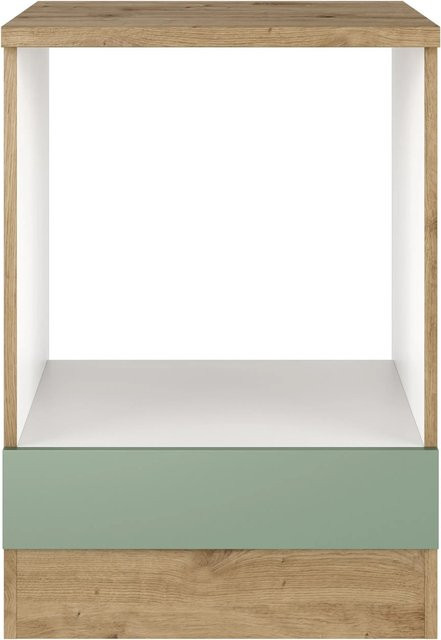 Flex-Well Herdumbauschrank Cara in Schilfgrün matt und Artisan Eiche, B/H/T: 60 x 85 x 60 cm - Bild 1