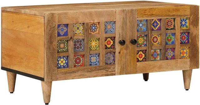 vidaXL Couchtisch aus Massivholz Mango in Natur, rechteckig, B/T/H: 80 x 50 x 40 cm - Bild 1