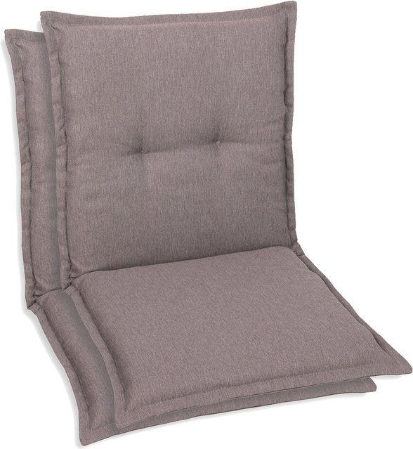 GO-DE TEXTIL Gartenauflagen für Niederlehner, 2er Set, Farbe: Taupe/Grau - Bild 1