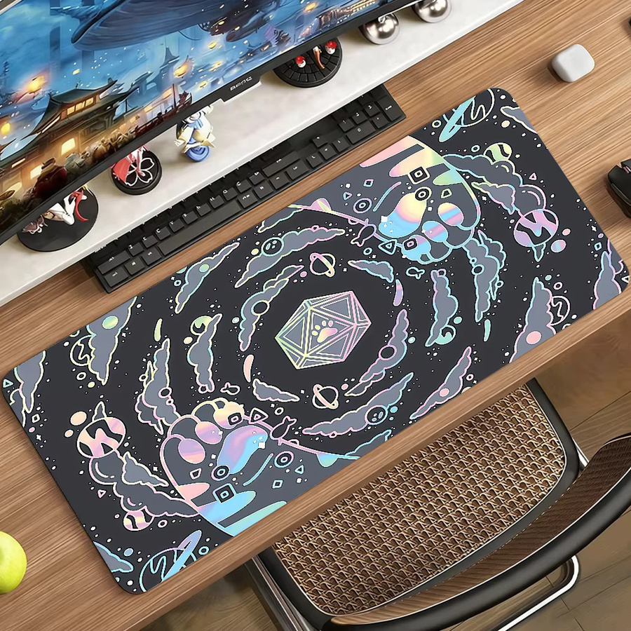 Anime Katzenpfoten Mauspad XXL Schreibtischunterlage in Multicolour für Gaming und Büro - Bild 3