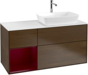 V&B Waschtischunterschrank Finion mit Wandbeleuchtung, Farbe: Weiß, B/T/H: 120 x 50,1 x 50,1 cm - Bild 1