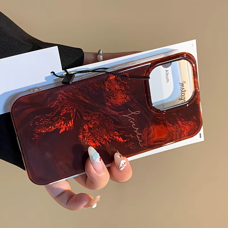 Stoßfeste Handyhülle Retro Red Blending für iPhone 11 12 13 14 15 16 17 Pro Max XS X XR 7 8 Plus 16E 17 Air in Rot - Bild 2