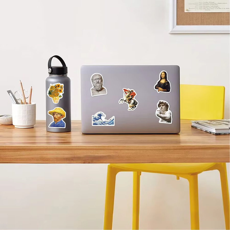 52er Set GOGOTU Künstler Aufkleber mit David und abstrakten Motiven, Mehrfarbige Graffiti Sticker für Laptop, Kühlschrank und Gepäck - Bild 3
