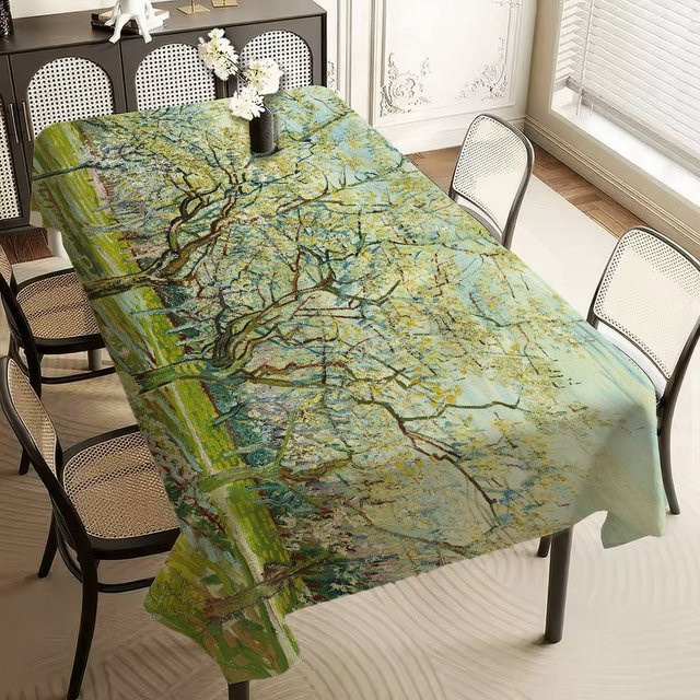 Wasserdichte und ölbeständige Tischdecke JMG Household Supplies mit Van Gogh Sternennacht Motiv aus Polyester, Rechteckig, Mehrfarbig, B: 100 cm, T: 160 cm - Bild 1