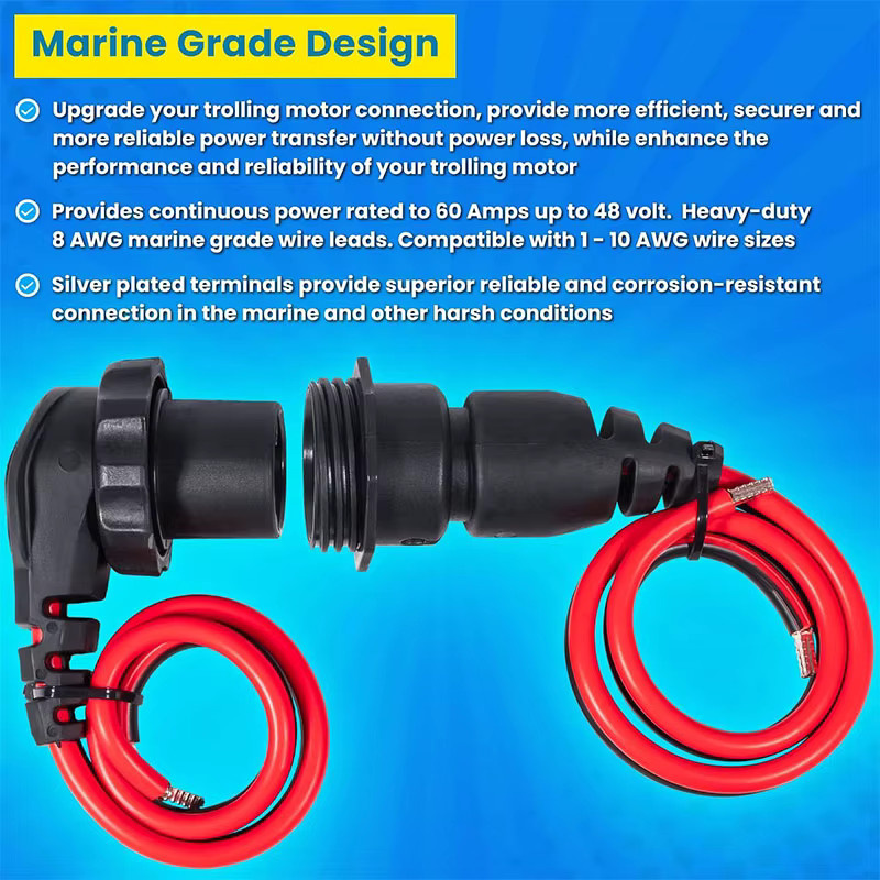 Minn Kota MKR-26 Trolling-Motorstecker und Buchse für Marine-Batteriezubehör in Schwarz für 12 V 24 V 36 V 48 V - Bild 4