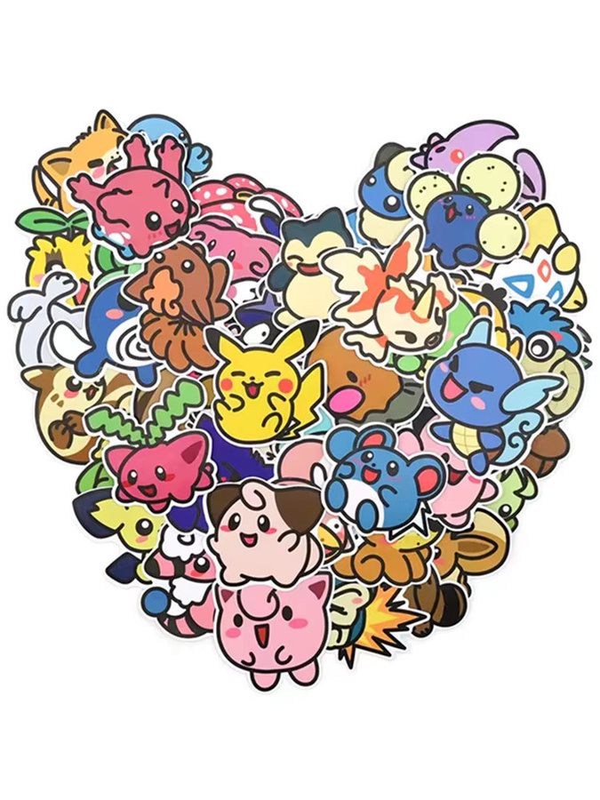 TAKARA TOMY Kawaii Anime Taschenmonster Aufkleber, 53-teiliges Set - Bild 7