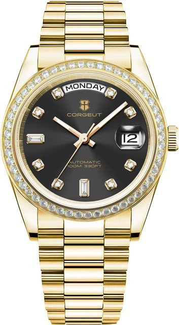 Corgeut Armbanduhr Automatik, Gold, Diamantbesetzt, 39 mm, Herren - Bild 1