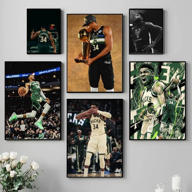G-Giannis A-Antetokounmpo Poster, selbstklebender Kunst-Aufkleber aus wasserfestem Papier in Mehrfarbig, Wanddekoration für Zimmer, Bar oder Kaffeehaus - Bild 1