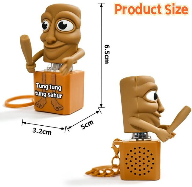 Yiran toy Strichmännchen Tung Tungtungtung Anime Schlüsselanhänger Figur mit leuchtendem Anhänger - Bild 1