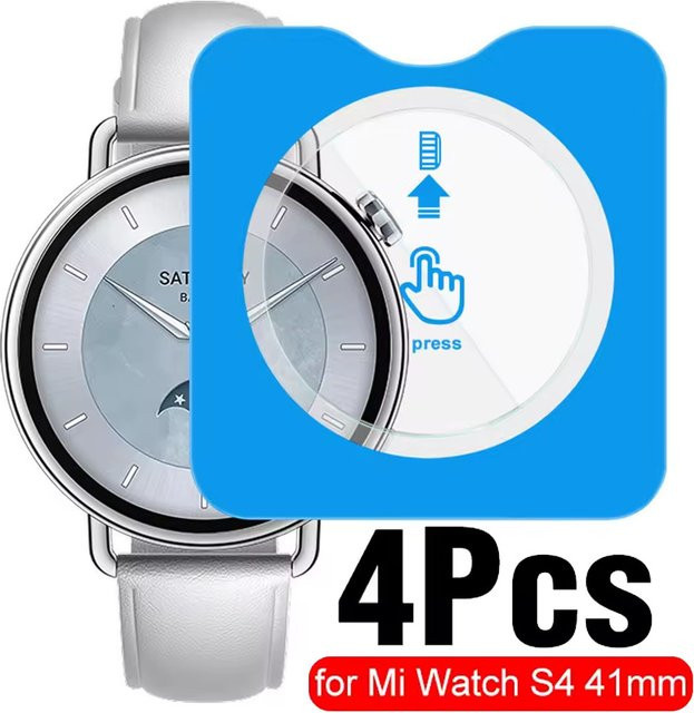 Displayschutzfolie Xiaomi Mi Watch S4, Glas, transparent - Bild 1