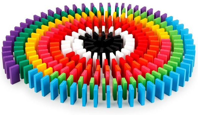 Holz Domino Regenbogen Puzzle, ab 4 Jahre, Bunt / Mehrfarbig - Bild 1