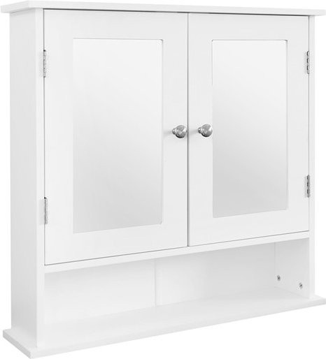 ML-Design Spiegelschrank für das Badezimmer in Weiß mit Glastüren, B/H/T: 56 x 58 x 13 cm - Bild 1