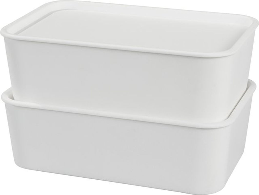 W5 Premium-Boxen mit Deckel aus Kunststoff in Weiß, rechteckig - Bild 1