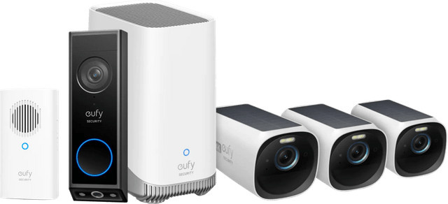 eufyCam 3 3er-Pack mit Video Doorbell E340 und Chime Sicherheitskamera-Set von eufy - Bild 1