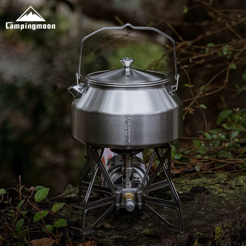 CAMPINGMOON SW-1 Camping-Kochgeschirr Teekanne aus 304 Edelstahl in Silber für Outdoor und Picknick - Bild 2