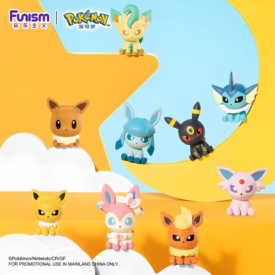 FUNISM Pokemon Pokeball Mini Anime Figuren Blind Box mit Eevee und Eeveelutions als Kindergeschenk - Bild 1