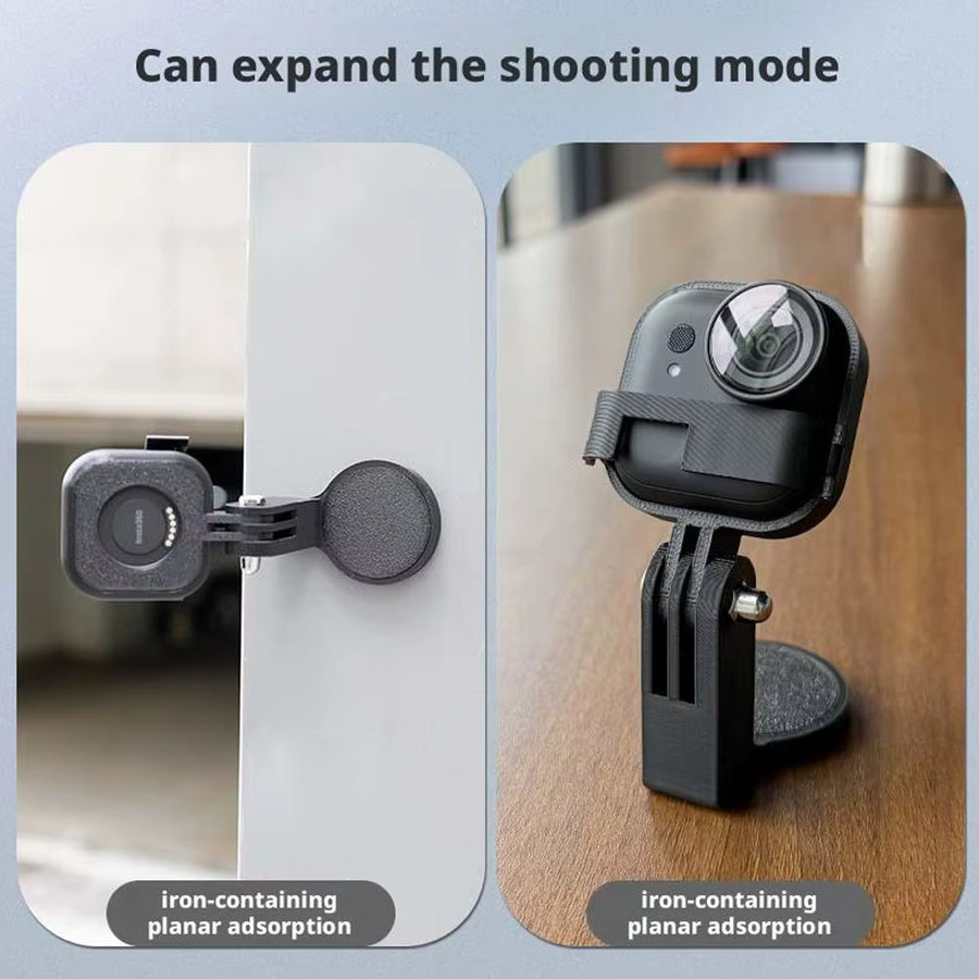 Magnetische Erweiterungshalterung für Insta360 GO Ultra, verstellbares Seil-Basishalterungszubehör mit Schnellverschluss, Schwarz - Bild 2