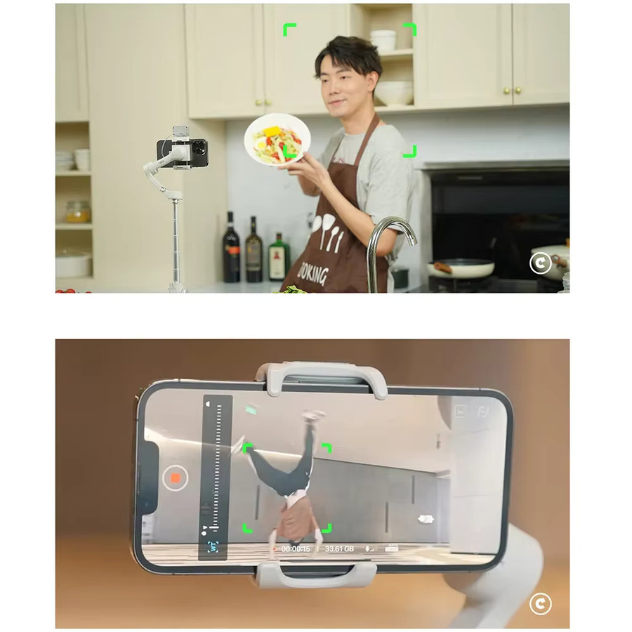 FeiyuTech VB4 Gimbal-Stabilisator für Smartphones mit Gesichtserkennung und integriertem Selfie-Stick für Vlogging, kompatibel mit iPhone 17 Pro Max, Samsung Galaxy und Xiaomi - Bild 4