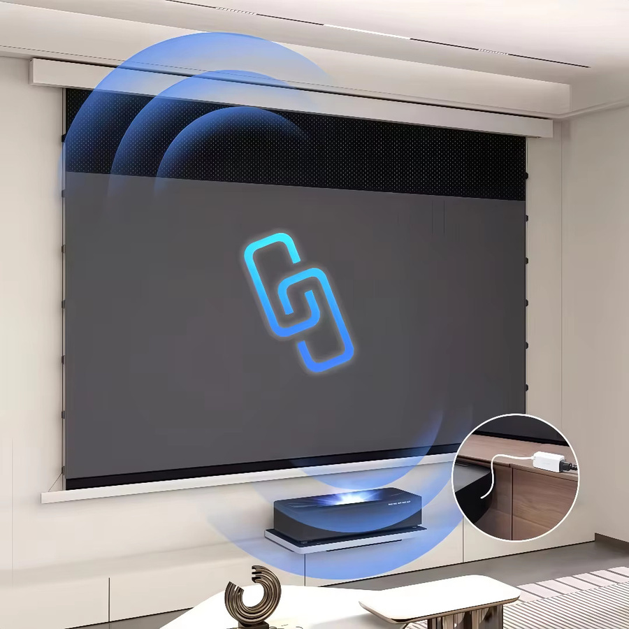 Mivision Elektrische Spannleinwand 150 Zoll für UST ALR Laserprojektoren, motorisierte Ultra-Kurzdistanz-Filmleinwand - Bild 4