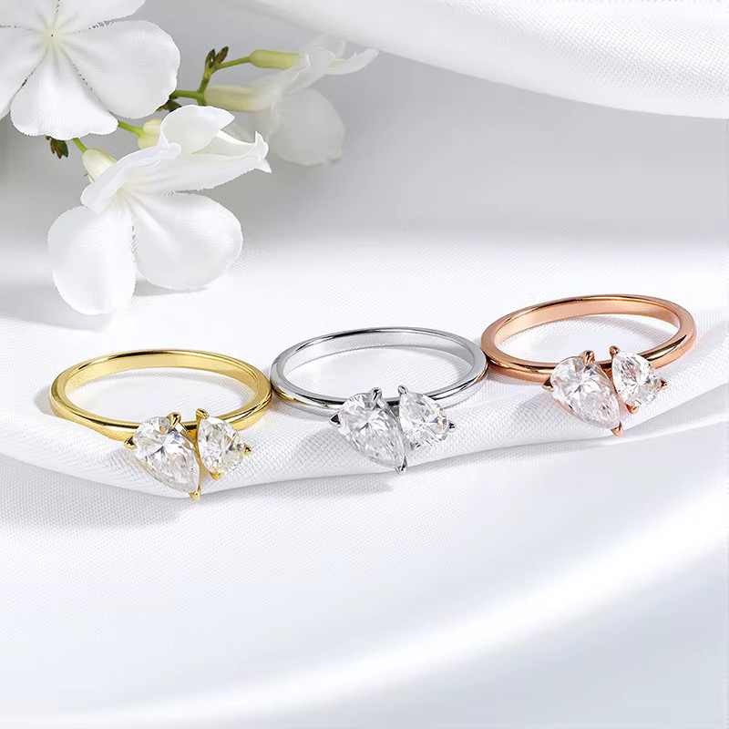 Smyoue Ehering, 925 Silber, Moissanit, Damen - Bild 2