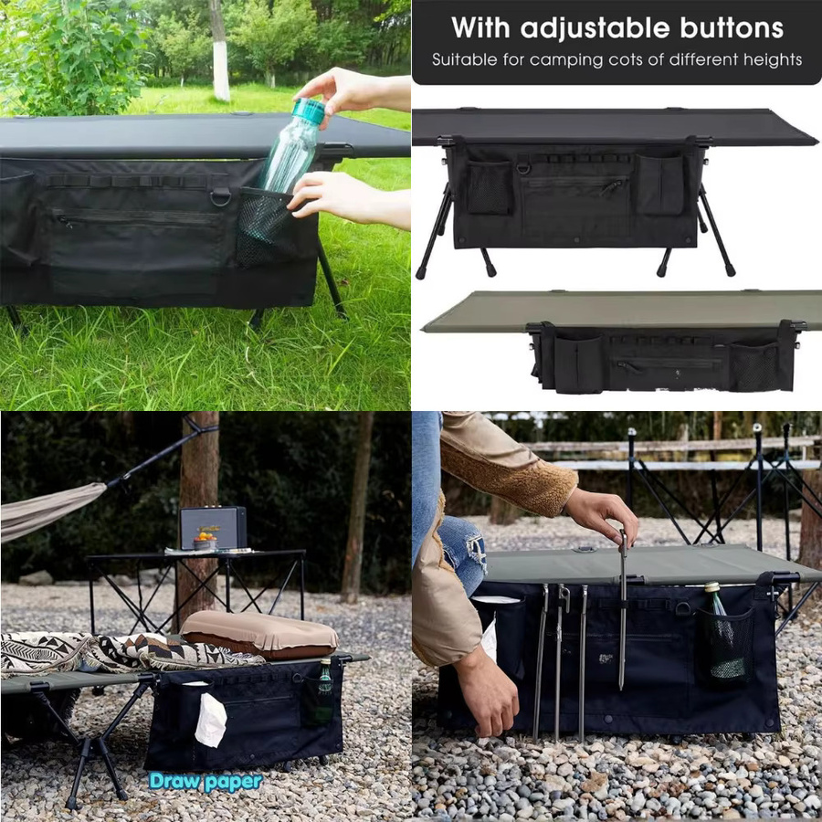 WESTTUNE Campingbett aus Aluminiumlegierung, ultraleichtes Klappbett für Outdoor und Reisen mit Seitenfächern - Bild 4