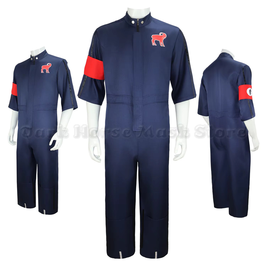 HHYRCOS Fantasy Joey Cosplay Kostüm, Jumpsuit, Rot-Blau, Unisex - Bild 3
