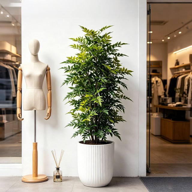 Künstliche Nandina-Pflanze Kmitang in Grün, Höhe: 73-135 cm - Bild 1