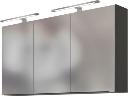 HELD MÖBEL Spiegelschrank Arezzo in Graphitgrau mit LED-Beleuchtung, Breite: 120 cm, Höhe: 64 cm, Tiefe: 20 cm - Bild 1