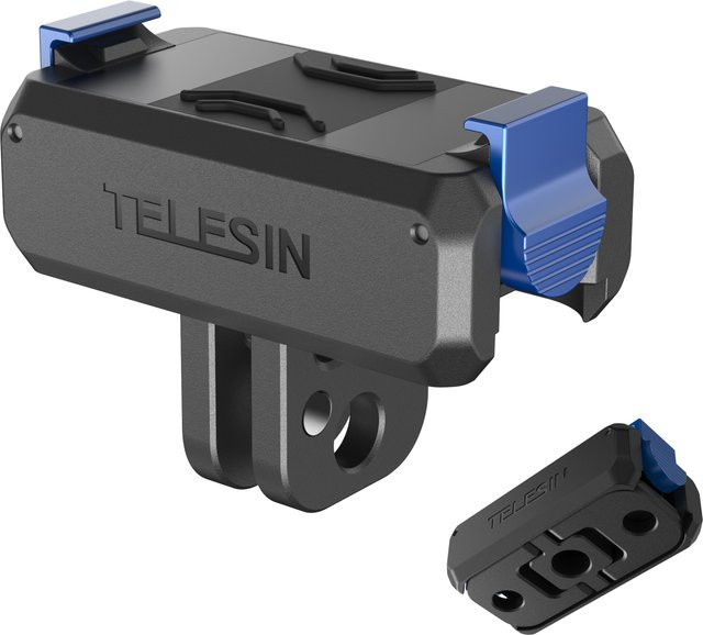 TELESIN faltbarer magnetischer Bodenplattenadapter mit zwei Klauen für DJI OSMO 360 und DJI Action 5 Pro, 4, 3 in Schwarz - Bild 1