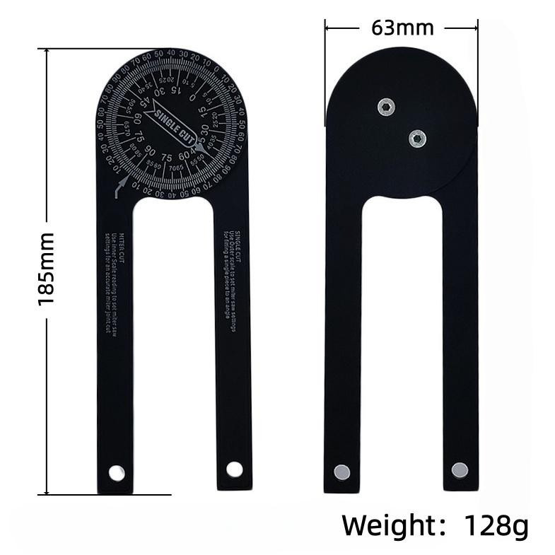 Saker Gehrungswinkelmesser für Innen- und Außenwinkel aus Aluminium in Schwarz - Bild 3