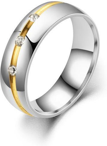 POMOiii Ringe Edelstahl, Zirkonia, Weiß, Unisex - Bild 1