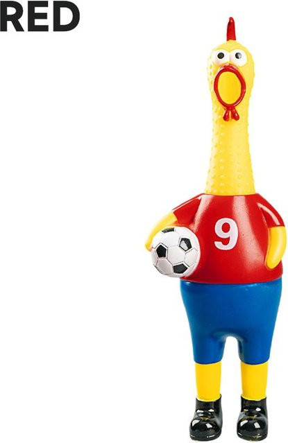Quietsche-Hähnchen-Spielzeug, Fußballtrikot, rot - Bild 1
