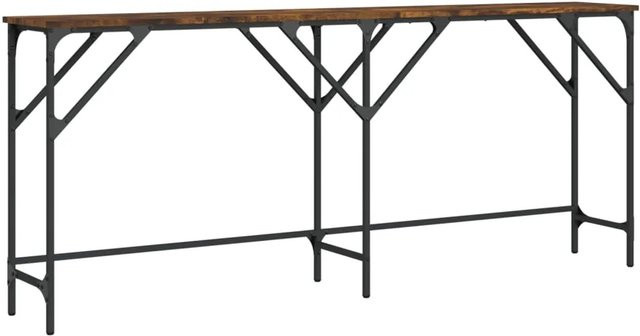 vidaXL Konsolentisch in Räuchereiche im industriellen Stil, Farbe: Braun, B/T/H: 180 x 29 x 75 cm - Bild 1