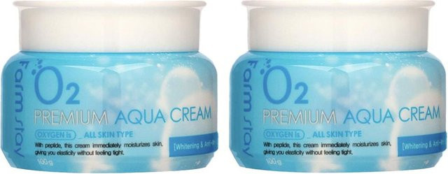 FARM STAY O2 Premium Aqua Cream, 100g, mit Kollagen und Peptide - Bild 1