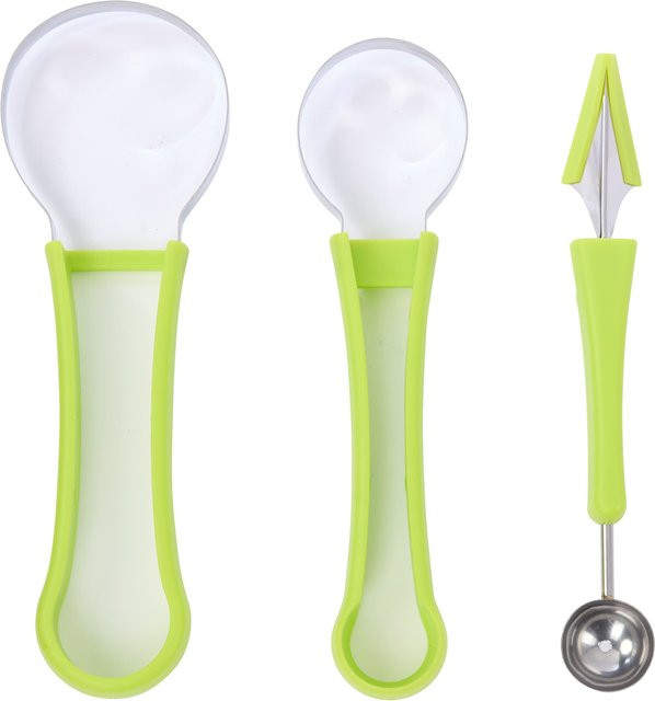 Genialo Obst-Dekorier-Set, 3-teilig, Grün und Silber - Bild 1