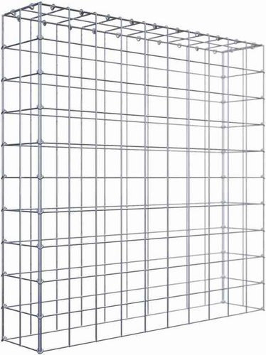 Gabiona Anbaukorb Typ 3 aus Stahl in Silbergrau, B/T/H: 100 x 100 x 20 cm, Maschenweite 10 x 10 cm - Bild 1