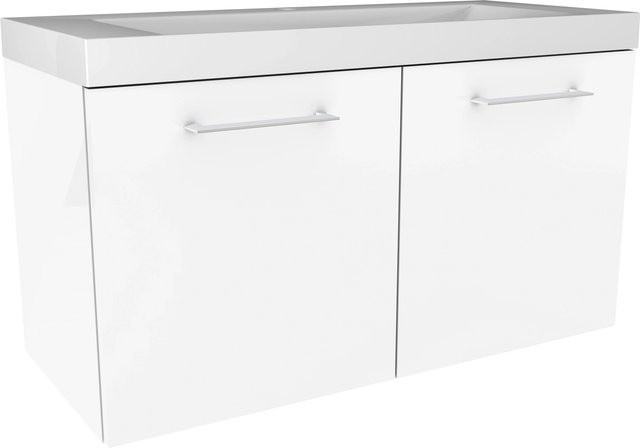 Fackelmann Waschtischunterschrank Lima Weiß mit Soft-Close-Türen, B/H/T: 79,8 x 42,0 x 34,8 cm - Bild 1