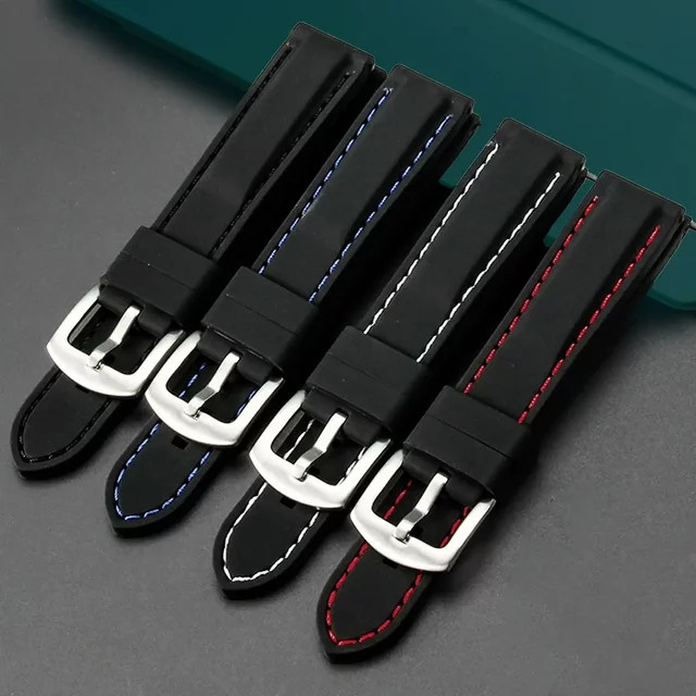 VNWCT Uhrenarmband Silikon, Herren, Stahlschnalle - Bild 1
