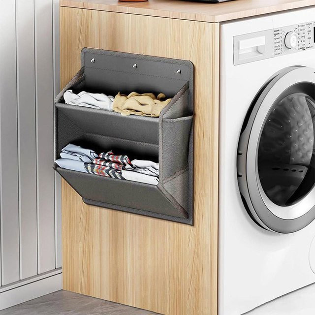 RV Schuhregal zur Wandmontage in Grau, platzsparender Organizer mit selbstklebendem Halter für Eingangsbereich, Badezimmer und Schlafzimmer - Bild 1