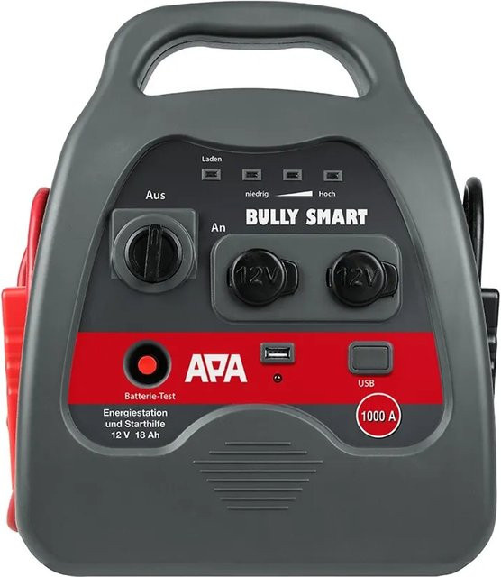 Apa Powerpack Bully Smart 16644 Starthilfe und Energiestation in Schwarz mit 18000 mAh und USB-C sowie USB-A Anschlüssen - Bild 1