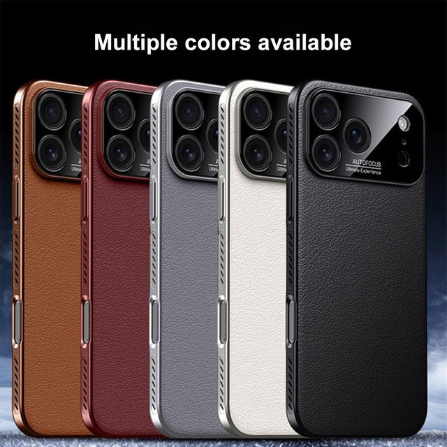 AKABEILA Lederhülle mit Magnetverschluss für iPhone 17 Pro Max 16 15 14 Pro Max in Schwarz - Bild 1
