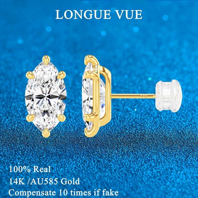 LONGUE VUE Ohrstecker 585 Gold, Diamant, Unisex - Bild 1